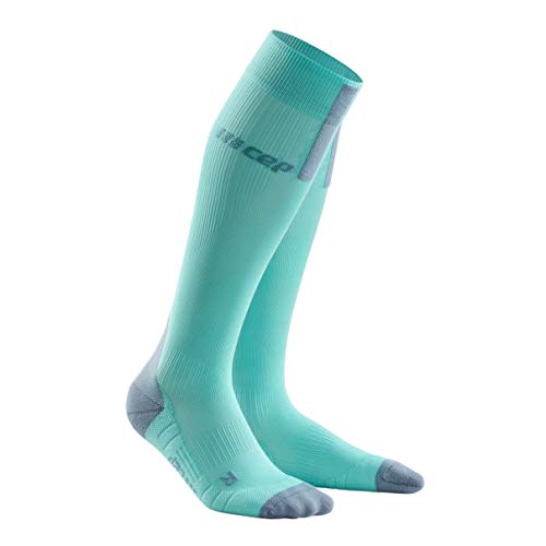 CEP – RUN SOCKS 3.0 für Damen | Kompressionsstrumpf mit präzisem Druckverlauf in hellblau / grau | Größe II von CEP
