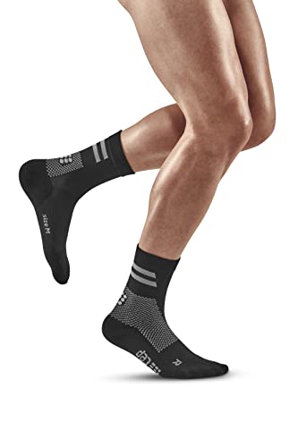 CEP - Training Compression Socks MID Cut Unisex | Kompressionssocken für Damen und Herren | Atmungsaktive Sportsocken mit Kompression und Polsterung | Funktionssocken | Black | XL von CEP
