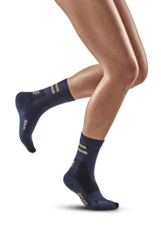 CEP - Training Compression Socks MID Cut Unisex | Kompressionssocken für Damen und Herren | Atmungsaktive Sportsocken mit Kompression und Polsterung | Funktionssocken | Peacoat | S von CEP