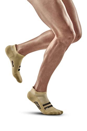 CEP - Training Compression Socks NO Show Unisex | Sneaker Kompressionssocken für Damen und Herren | Atmungsaktive Kurze Sportsocken mit Kompression und Polsterung | Funktionssocken | Sand | S von CEP