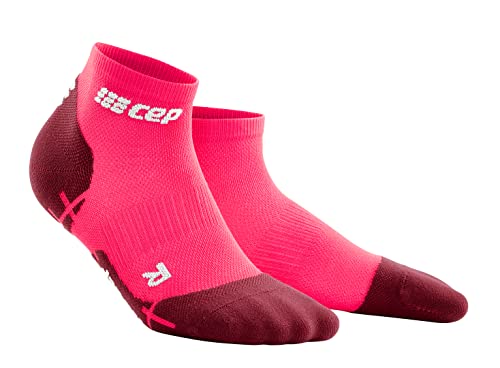 CEP – Ultralight Compression Low Cut Socks für Damen | Kurze Sportsocken mit Kompression in pink/dunkelrot | Größe IV |L von CEP