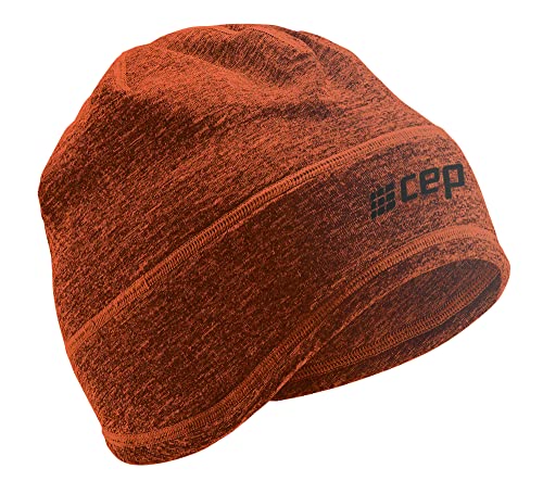 CEP - Winter Run Beanie für Damen und Herren | Dünne Laufmütze für kalte Tage in dunkel orange Melange von CEP