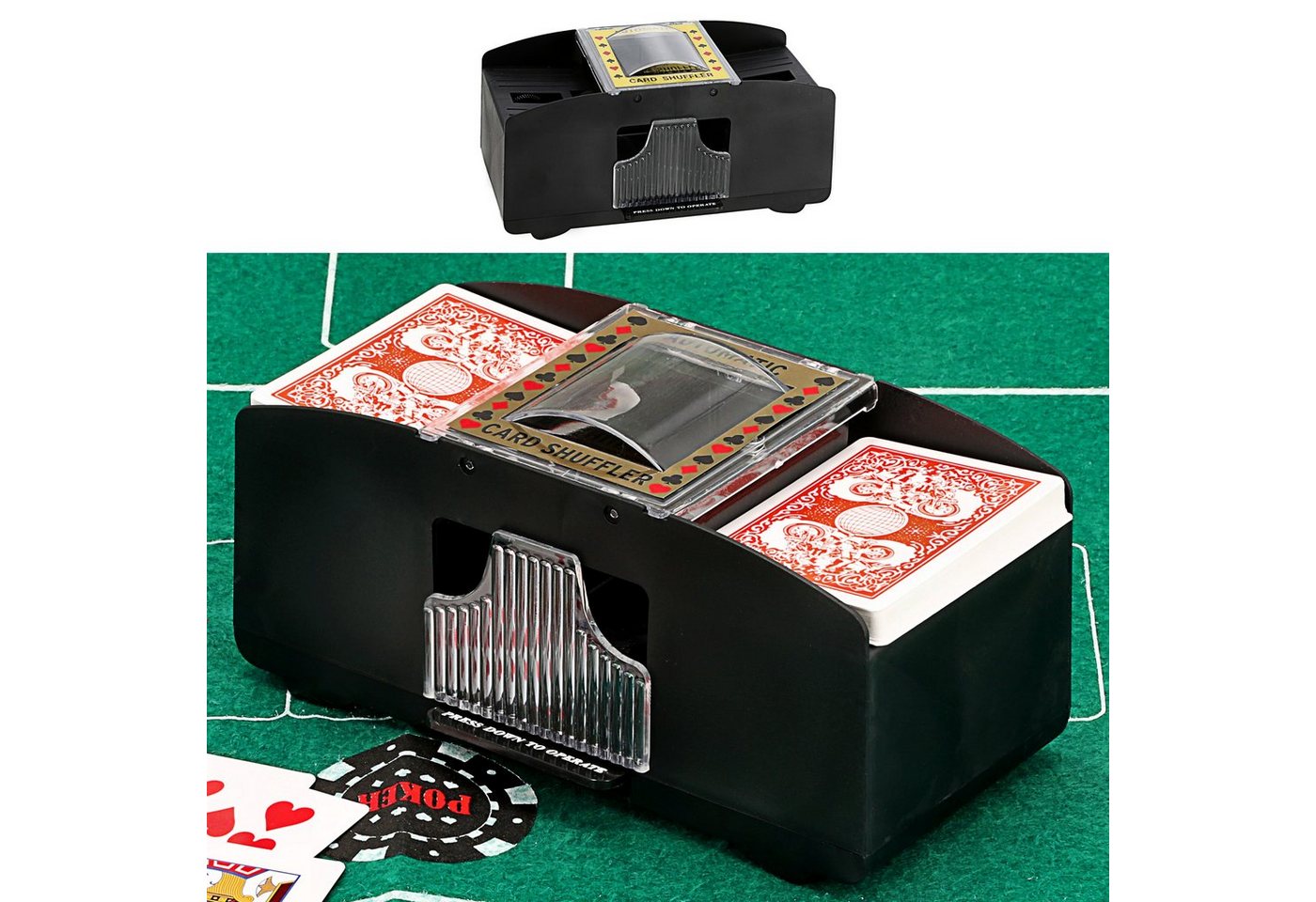 CEPEWA Spielball Kartenmischmaschine elektrisch 2 Decks 20x10x9,5cm von CEPEWA