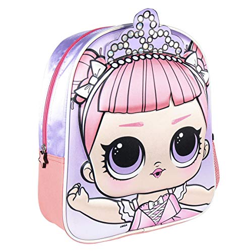 CERDÁ LIFE'S LITTLE MOMENTS - LOL Surprise Metallisch Glänzender Mädchen Rucksack Kinder | Kinder Rucksack mit Glitzer - Offiziell Lizenzierte LOL Surprise, bunt, 25 x 31 x 10 cm von CERDÁ LIFE'S LITTLE MOMENTS