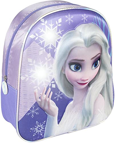 CERDÁ LIFE'S LITTLE MOMENTS Mädchen Frozen II Die Eiskönigin Schulrucksack Rucksack Kinder mit LED Licht-Offizielle Disney Lizenz, Farbig, Standard, 2100003444, Einheitsgröße von CERDÁ LIFE'S LITTLE MOMENTS