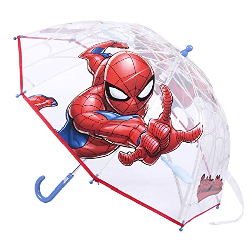 CERDÁ LIFE'S LITTLE MOMENTS - Paraguas Transparente Niño de Spiderman - Apertura Manual con Mecanismo Antiviento y Proteccion - Licencia Oficial Marvel, Rojo, único, 2400000653 von CERDÁ LIFE'S LITTLE MOMENTS