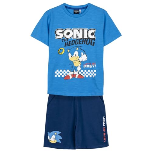 CERDÁ LIFE'S LITTLE MOMENTS Sonic T-Shirt und Shorts - Farbe Blau - Größe 6 Jahre - Set für Jungen - Hergestellt aus 100% Baumwolle 220 g/qm - Sonic Print - Original Produkt entworfen in Spanien von CERDÁ LIFE'S LITTLE MOMENTS