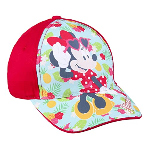 Cap für Kinder Minnie Mouse - Rot - Geeignet von 2 bis 8 Jahren - Aus Baumwolle und Polyester - Kinder Cap mit Verstellbarem Klettverschluss - Original Produkt in Spanien Designed von CERDÁ LIFE'S LITTLE MOMENTS