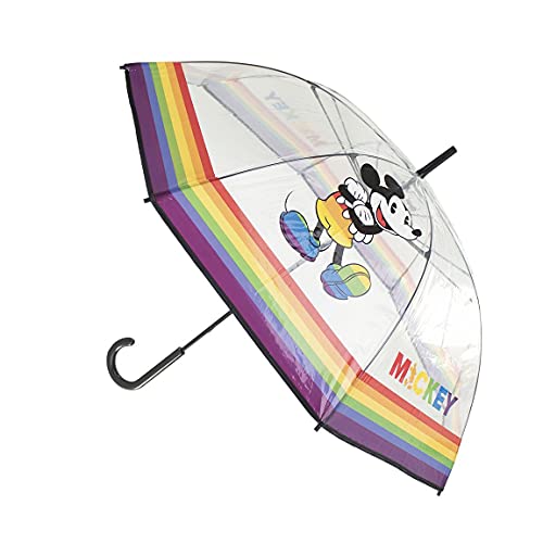 CERDÁ LIFE'S LITTLE MOMENTS - Manueller Regenschirm Transparent Disney Pride - Offizielle Disney Lizenz, 2400000601_, Mehrfarbig, Standard von CERDÁ LIFE'S LITTLE MOMENTS
