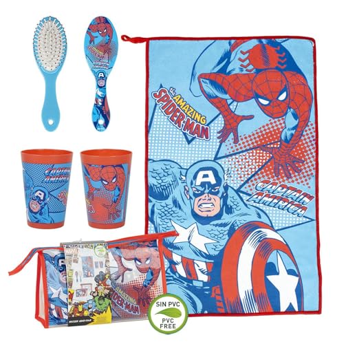 Kulturbeutel Avengers – Blau – 23 x 15 x 8 cm – große Kapazität – Reißverschluss – Originalprodukt, entworfen in Spanien, blau, Reise-Kulturbeutel mit großem Fassungsvermögen von CERDÁ LIFE'S LITTLE MOMENTS