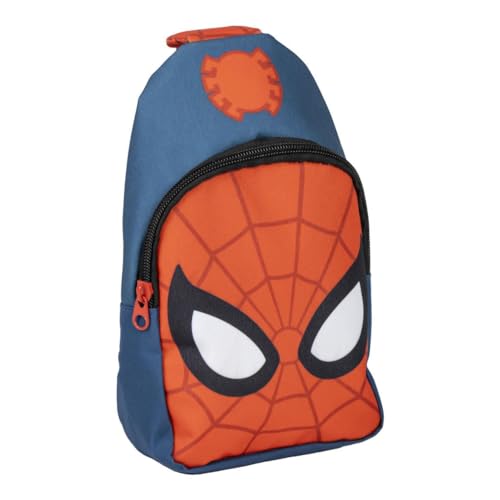 Rucksack Spiderman – Blau und Rot, 13 x 23 x 7 cm, aus Polyester – Umhängetasche für Kinder mit verstellbaren Griffen – Hauptfach – Originalprodukt, entworfen in Spanien, bunt, Estándar, Casual von CERDÁ LIFE'S LITTLE MOMENTS