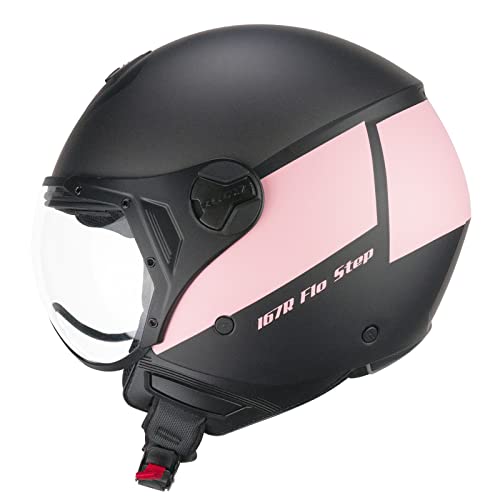 CGM 167R Flo Step Open Face Helm, anthrazit/rosa satiniert, geformt, M2 (57-58 cm) von CGM