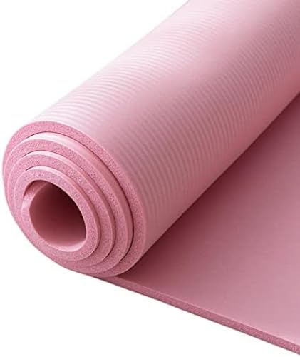 Pinke Damen-Fitness-Trainingsmatte, Yogamatte, Tragegurt und Yoga-Paket, rutschfeste NBR-Yogamatte, umweltfreundliche Trainingsmatte für Pilates, Meditation, A von CGonqx