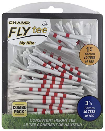 Champ My Hite Flytees – Golf-Tees – 40 x 83 mm und 10 x 44 mm, Rot/Weiß von CHAMP