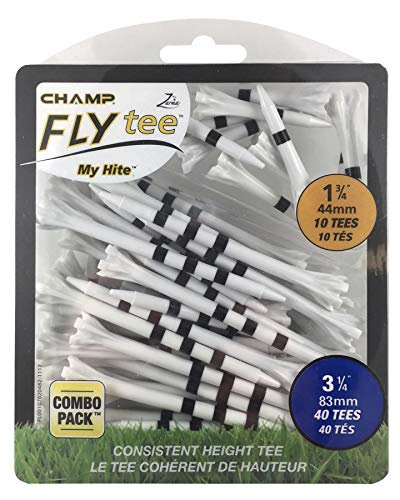 Champ My Hite Flytees – Golf-Tees – 40 x 83 mm und 10 x 44 mm, Schwarz/Weiß von CHAMP