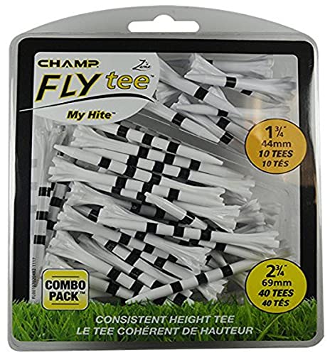 Champ My Hite Flytees – Golf-Tees – 40 x 69 mm und 10 x 44 mm, Schwarz/Weiß von CHAMP