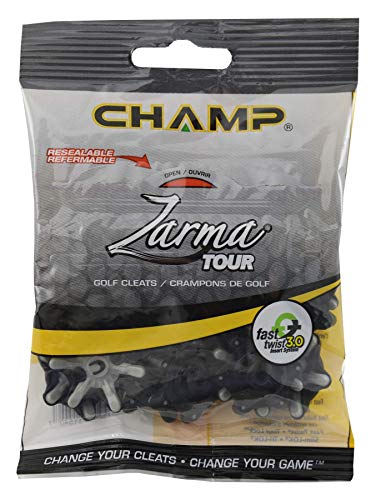 CHAMP Zarma Tour Cleat (FTS 3.0), Black, Resealable Bag of 1 Set Golf, Grey/Back von CHAMP