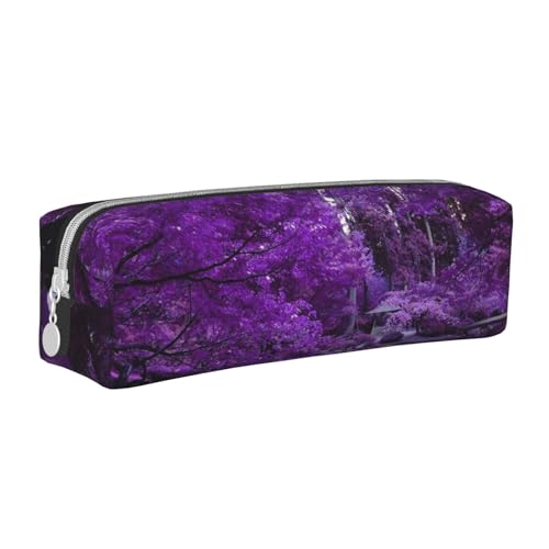 CHANGLEI Purple World Federmäppchen aus Leder, niedlich, bedruckt, leicht, kompakt, Schreibwaren-Organizer-Box, weiß, Einheitsgröße, Taschen-Organizer von CHANGLEI