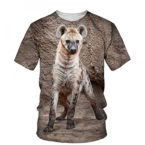 CHANYI Herren 3D Druck T-Shirt 3D Hyäne Drucken T-Shirt Männer Mode Sommer O Hals Kurzarm T-Shirts Tops 3D Stil Männliche Kleidung Lässige Lustige T-Shirts von CHANYI