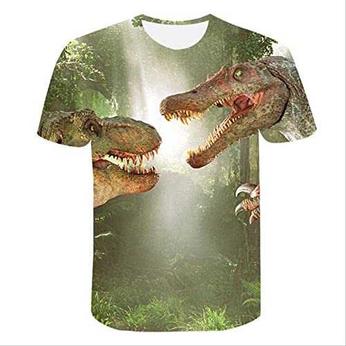CHANYI Herren 3D Druck T-Shirt Cooles Dinosaurier-Kopf-3D-Druck-T-Shirt Männer/Frauen Hiphop-T-Shirt T-Shirt Jungen-Farben-Kleidung S von CHANYI