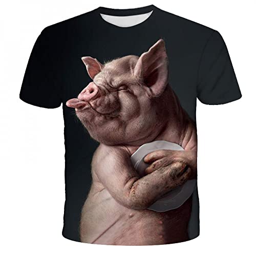 CHANYI Herren 3D Druck T-Shirt Lustige Neuheit Tier Schwein Kuh Hund Orang-Utan Schaf Serie T-Shirt Männer und Frauen 3D-gedrucktes T-Shirt Harajuku-Stil T-Shirt Sommeroberteil von CHANYI