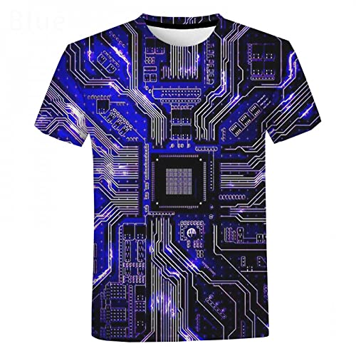 CHANYI Herren 3D Druck T-Shirt Platine 3D Gedruckt T Hemd Männer Frauen Sommer Casual Elektronische Chip Kurzarm Harajuku Streetwear T-Shirt von CHANYI