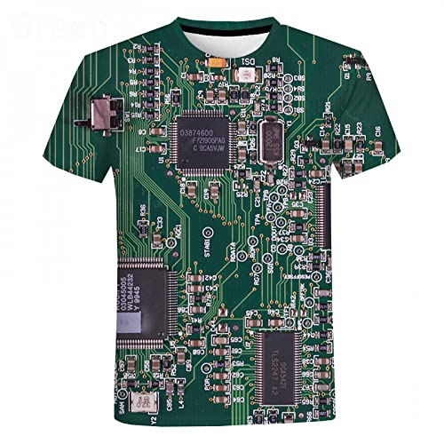 CHANYI Herren 3D Druck T-Shirt Platine 3D Gedruckt T Hemd Männer Frauen Sommer Casual Elektronische Chip Kurzarm Harajuku Streetwear T-Shirt von CHANYI