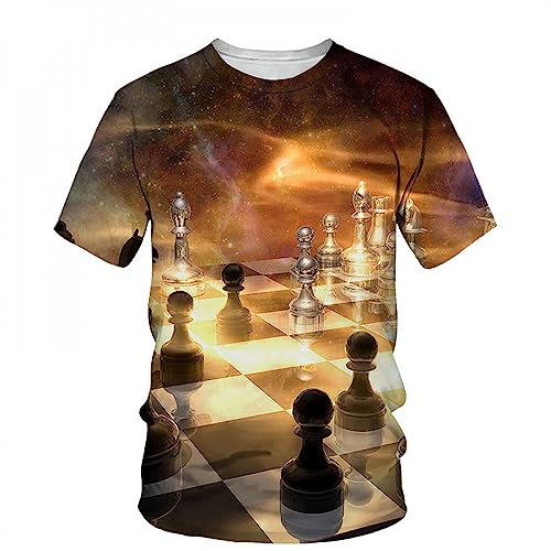 CHANYI Herren 3D Druck T-Shirt Sommer männer O-Kragen T-Shirt 3D gedruckt Schach Druck männer Hemd Mode Stil männer Casual T-Shirt Plus größe von CHANYI