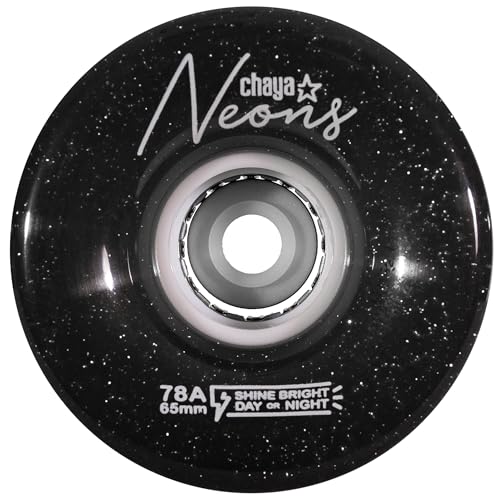 Chaya Roller Skate Rolle Neon LED schwarz, 65mm*38mm / 78A, Outdoor Elite Performance, 4er-Pack von Chaya