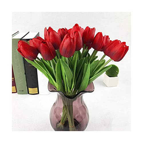 10pcs künstliche Tulpen 34 cm hohe Plastik Gefälschte Blumen Pflanzen Blumenarrangement von CHCWR