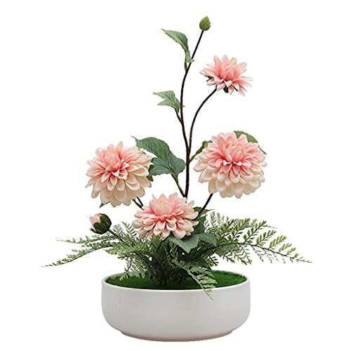 CHCWR Dekorative Seide Pfingstrose, künstliche Blumen in Keramik, Dekor Blumen für Büroschlafzimmer Wohnzimmer Tisch Herzstück Office Hochzeitsfeier Dekoration (Farbe: Pink) von CHCWR