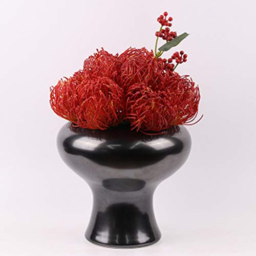 CHCWR Faux Pincushion Blume, dekorative Blüte im Keramikblumentopf, wunderschöne künstliche Bloom Bonsai für Dekoration Home, Büro oder öffentliches Tisch Herzstück Office Hochzeitsfeier Dekoration von CHCWR