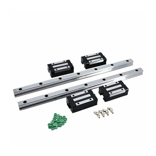CHCWR Lineare Guide Grad P 2 PCs Hgh20/HGR20 200-2500mm Lineare Schienen + 4 PCs HGH20CA/HGW20CC-Gleitleitungen mit Brustwarze (Farbe: 2 Schienen 4 Hgh20Ca, Größe: 600 mm) von CHCWR