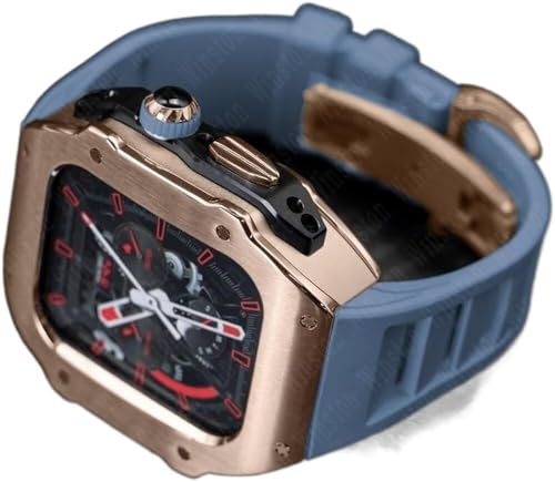 CHCWR RM -Stil Edelstahl Uhr Watch Hülle+Gummi -Uhren -Band -Mod -Kit ， für Ultra 8 7 6 5 4 Se 49mm 45 mm 44 mm ， Männer Gummi -Uhr -Gurt -Uhr -Modifikation Kit von CHCWR