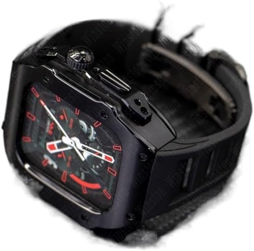 CHCWR RM -Stil Edelstahl Uhr Watch Hülle+Gummi -Uhren -Band -Mod -Kit ， für Ultra 8 7 6 5 4 Se 49mm 45 mm 44 mm ， Männer Gummi -Uhr -Gurt -Uhr -Modifikation Kit von CHCWR