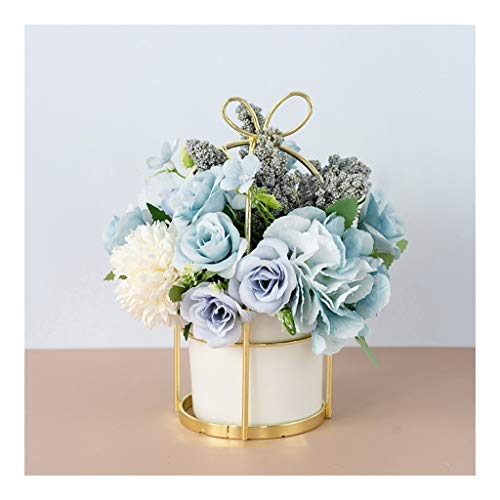 Kunstblumendekoration echte Berührungstextur handgefertigte Seidenblumen Ornamente Minimalist Künstliche Blüten hängende Topfpflanzen für Heim-/Büro-/Schlafzimmer Dekorationstisch Herzstück Office von CHCWR