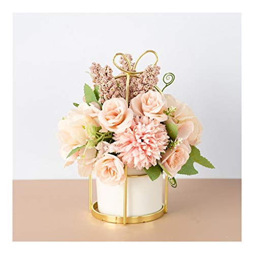 Kunstblumendekoration echte Berührungstextur handgefertigte Seidenblumen Ornamente Minimalist Künstliche Blüten hängende Topfpflanzen für Heim-/Büro-/Schlafzimmer Dekorationstisch Herzstück Office von CHCWR