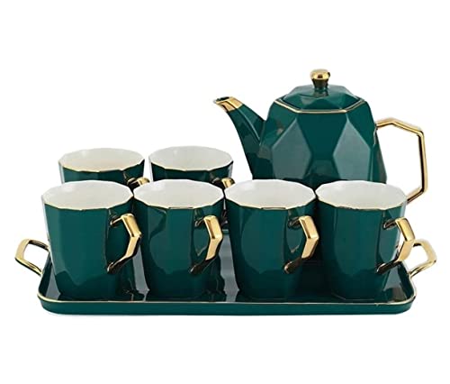 Tee Tasse Set Tee -Set Teekanne Set 8pcs Tee Set Keramik Teapot Teetasse mit Tee -Tablett Porzellan Kaffeetasse Teatime Teapot Teer Tasse Kessel Kaffeekanne Tee Kaffee Tasse Tee Pot Set Set Set Set von CHCWR