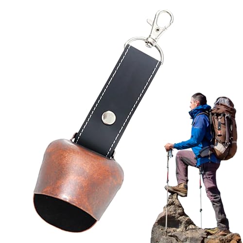 CHENNAN 1 Pcs Anti Bär Glocken, Bärenglocke aus Leder, Bärenglocken für Wanderer, Vintage Mini Kuhglocke, Laute Bärenglocken zum Wandern, Für Outdoor-Wanderungen, Rucksack-Anhänger, Tierhalsbä (C2) von CHENNAN