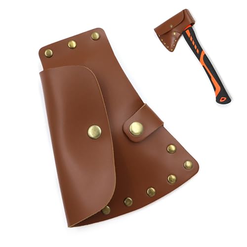 CHENNAN Axtabdeckung Schutzhülle, Axtscheide Schutzhülle, Axt Scheide aus Leder, Zum Schutz Scharfer Axtkanten, Axt Scheide Axtschutzhülle für 11.5 cm Axtkante, für Outdoor Camping Wandern Jagd (B) von CHENNAN