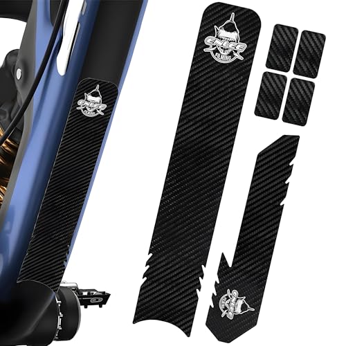 CHENNAN Fahrrad Rahmen Schutz Carbon Aufkleber Fahrradrahmenschutzaufkleber Fahrradrahmen Schutzband Carbonfaser Fahrradrahmen Kettenschutz Aufkleber für Fahrrad, Mountainbike etc (Schwarz 1) von CHENNAN