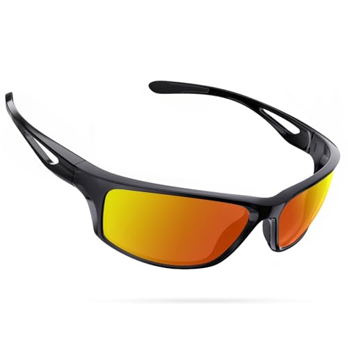 CHEREEKI Fahrradbrille Herren Damen, TR90 Unbreakable Frame Polarisierte Sonnenbrille mit UV400 Schutz, Radsportbrillen Sportbrille für Radfahren Golf Baseball Laufen Wandern Angeln von CHEREEKI
