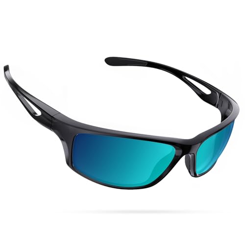 CHEREEKI Fahrradbrille Herren Damen, TR90 Unbreakable Frame Polarisierte Sonnenbrille mit UV400 Schutz, Radsportbrillen Sportbrille für Radfahren Golf Baseball Laufen Wandern Angeln von CHEREEKI