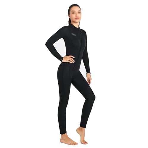 Frauen Neoprenanzug 3mm Neopren-Tauchanzug Warmhalten In Kaltem Wasser UV-Badebekleidung Sport Skins Für Surfen Schwimmen Tauchen (Color : Schwarz, Size : XL) von CHEREST