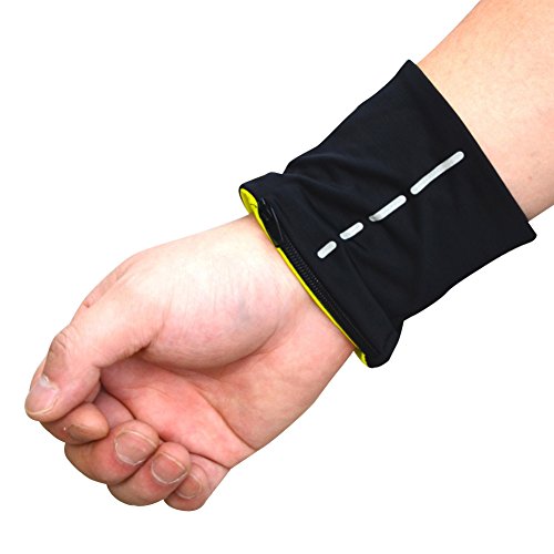 CHIC-2pcs Sport Handgelenktasche Fitness Schweißarmband Armbandtasche Wrist Wallet Zip Reißverschluss atmungsaktiv für Laufen Radfahren (A) von CHIC