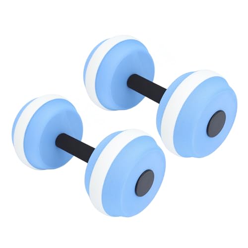 2 Stück Wasserhanteln, Schwimmende EVA-Hanteln, Fitness-Langhanteln für Wasser-Aerobic-Übungen, Ganzkörpertraining, Ideal für Verschiedene Wasseraktivitäten (Blau und weiß) von CHICIRIS