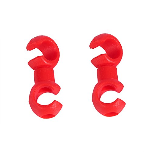 CHICIRIS 10 Stück Kunststoff-Bremszuggehäuseführungen Im S-Stil, 4 Mm und 5 Mm Gehäuse, um 360 Grad Drehbares Festes Loch, für Mountainbike (Rot) von CHICIRIS