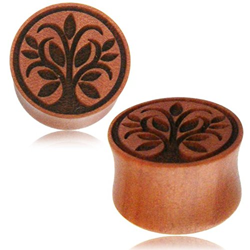 CHICNET Holz Plug Sawoholz eingraviert Baum des Lebens handgeschnitzt Tribal Tunnel Expander 16 mm CHICNET Holz Plug Sawoholz eingraviert Baum des Lebens handgeschnitzt Tribal Tunnel Expander 16 mm von CHICNET