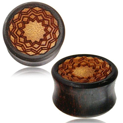 CHICNET Holz Plug Tamarinde eingraviert Stern Jackfrucht handgeschnitzt Tribal Tunnel Expander 06 mm CHICNET Holz Plug Tamarinde eingraviert Stern Jackfrucht handgeschnitzt Tribal Tunnel Expander 06 mm von CHICNET
