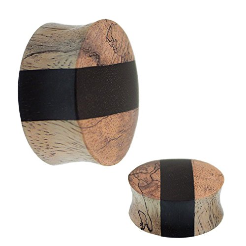 CHICNET Tribal Holz Plug hell schwarz Streifen Holzplug handgeschnitzt Tunnel Expander 14 mm CHICNET Tribal Holz Plug hell schwarz Streifen Holzplug handgeschnitzt Tunnel Expander 14 mm von CHICNET